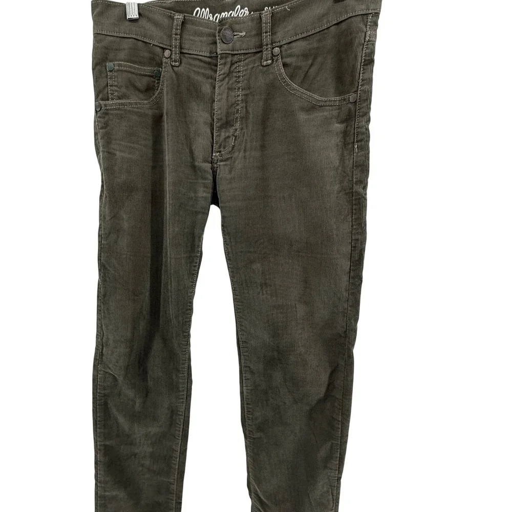 Wrangler Slim Fit Corduroy Pants Olive‎ Men's Size 29 x 30 Casual Everyday